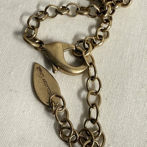 Vintage 2-Strand Lucite Bead Choker Necklace Gold Tone Spacer Beads Frosted 16" - Picture 8 of 9